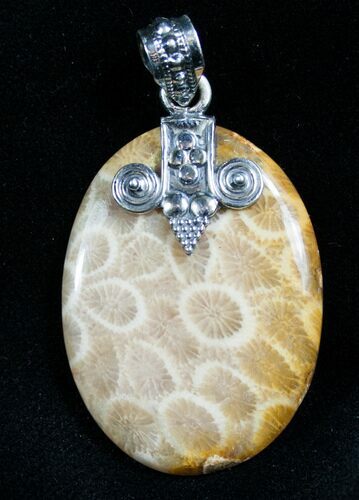 Beautiful Fossil Coral Pendant #7716